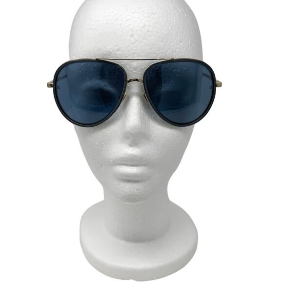 Linda Farrow Premium Luxury Aviator Sunglasses Blue Gold w/ case, box LFL 539/5 - Picture 4 of 11